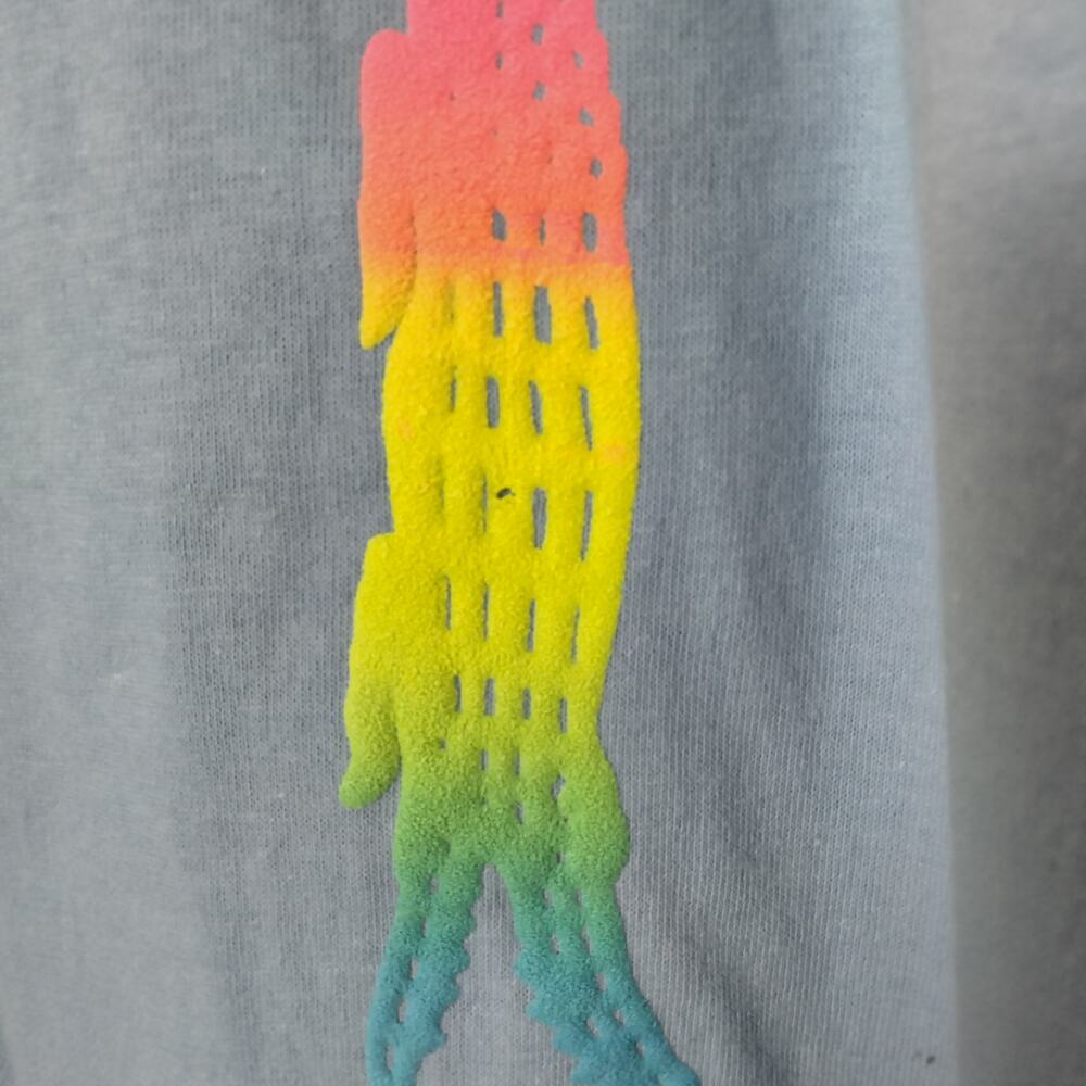 Vintage The Game Sz Large 90s Neon Puff Paint Daytona Beach Florida T Shirt - Picture 4 of 8